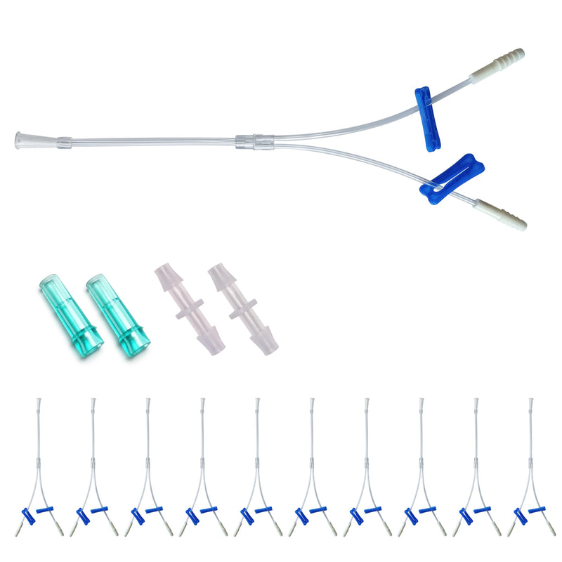 [Australia] - 10 Pcs Tee Oxygen Tubes Splitter, 3 Ways Oxygen Tubing with Valve, Comes with Male/Female Connector 