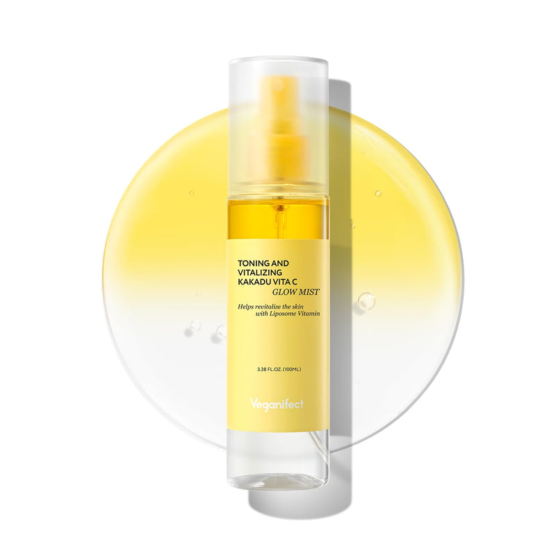 VEGANIFECT Vitamin C Serum Face Mist with Niacinamide & Glutathione | Vitamin C glow face mist with niacinamide, glutathione and Kakadu plum for lightweight hydration and a radiant, dewy finish
