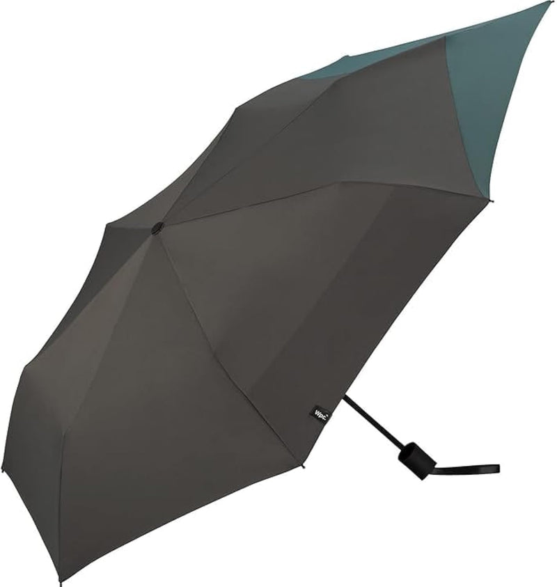 Back Protection Folding Umbrella Rain Parasol For Both Sunny and Rainy Weather Water Repellent UV Protection Bicolor Unisex Men's Simple UX004 gray x Blue