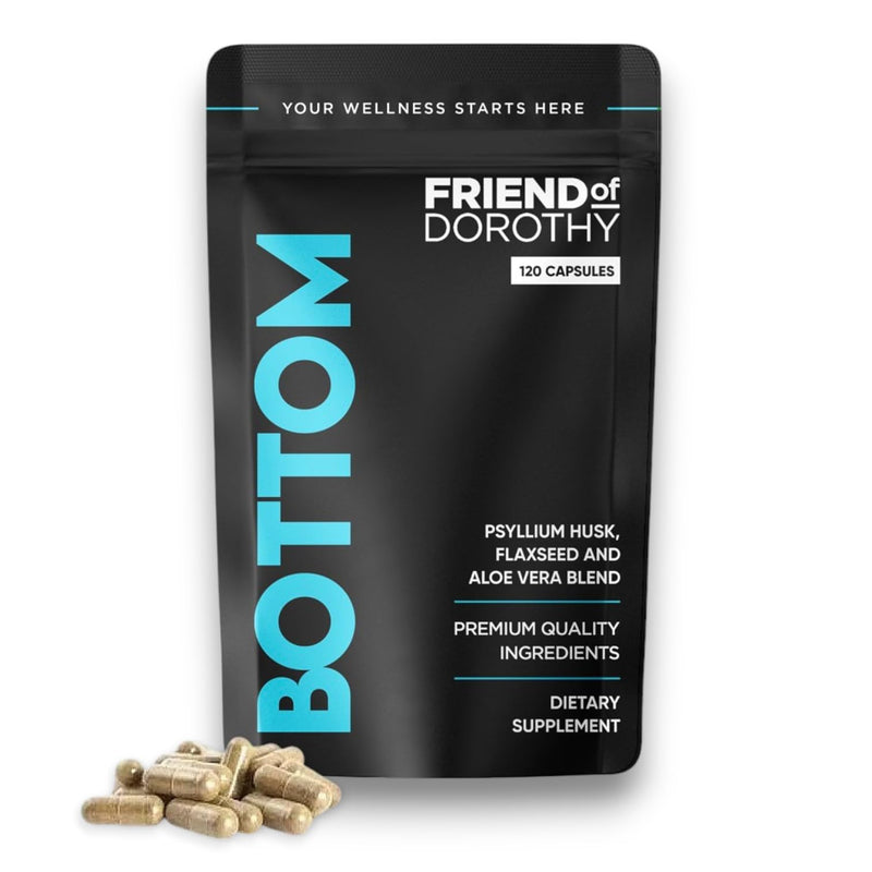 [Australia] - Bottom Fiber Supplement for Effortless Prep Time - Helps Promote Digestive Regularity - Psyllium Husk Based - for Men Who Bottom, 120 Capsules 120 Capsules per Pack 