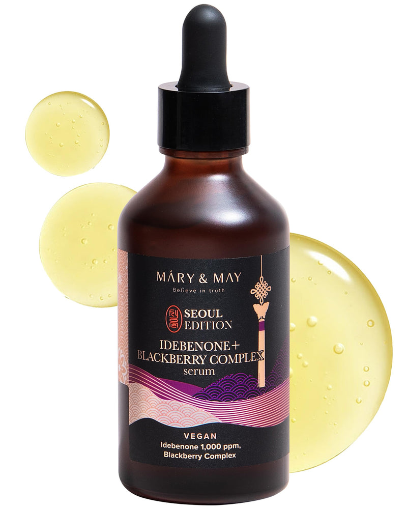 Mary&May SEOUL EDITION Idebenone Blackberry Face Serum 2.7 fl.oz | Korean antioxidant serum, 1,000ppm idebenone + 20% berry complex for dullness, fine lines & firmness, a vitamin C alternative 2.71 Fl Oz (Pack of 1)
