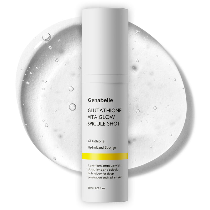 Genabelle Glutathione Vita Glow Spicule Shot – 2,000 ppm Glutathione, Microneedling Effect with Spicules, Boosted Vitamin C, Clinically Proven Radiance-Enhancing & Skin Tone Enhancer