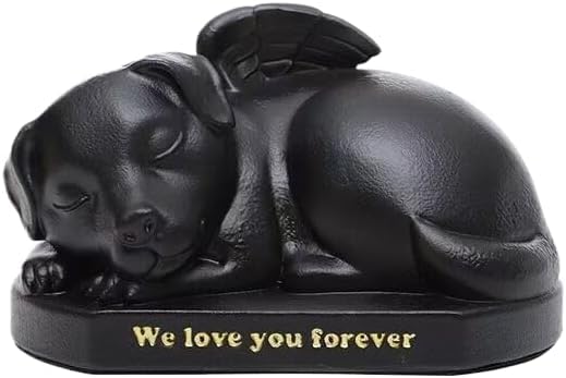 Urn for Dog Ashes, Funeral Box Pet Loss Sleeping Dog Figurine Decor