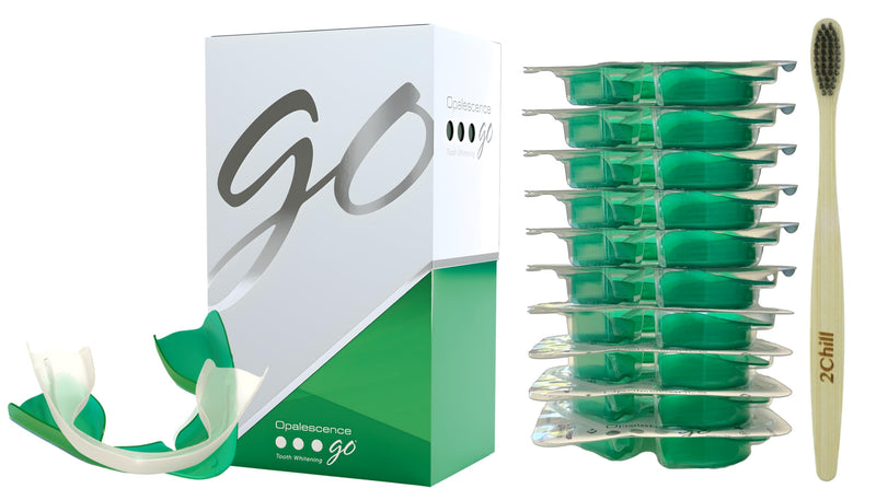 [Australia] - Opalescence Go 15% Mint - Prefilled Teeth Whitening Trays - 15% Hydrogen Peroxide - (10 Treatments) Made by Ultradent Products. Teeth Whitening Kit -Mint - Includes 2Chill Toothbrush 5194-1T 1 Count (Pack of 10) 