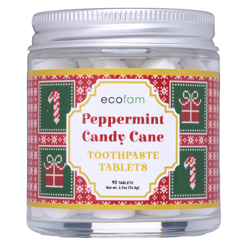 Toothpaste Tablets – Candy Cane | Nano Hydroxyapatite Toothpaste Tablets Chewable | Fluoride Free l 90 Tabs 90 Count (Pack of 1)