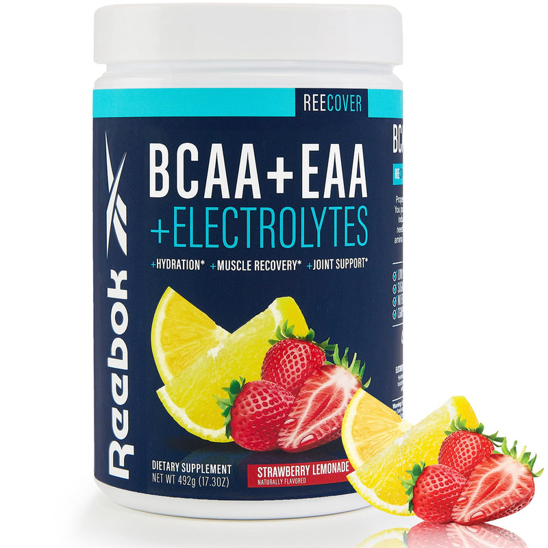 [Australia] - Reebok REECover Amino Acids + Electrolytes | 8g EAAs, 5g BCAAs, Hydration Matrix | Muscle Recovery, Strength | Post-Workout Support | 30 Servings | Strawberry Lemonade 