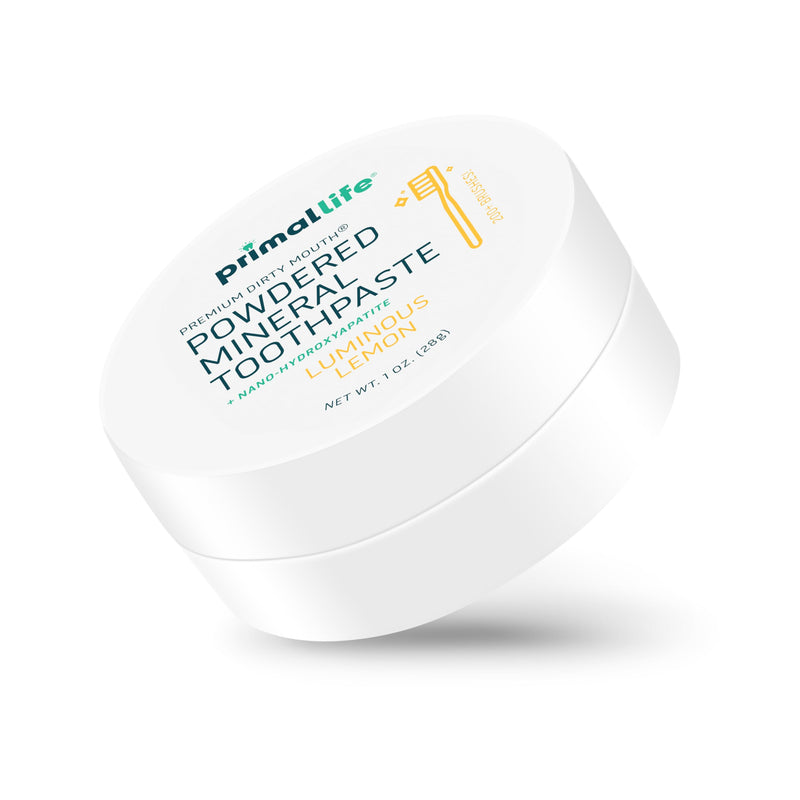 [Australia] - Primal Life Organics - Dirty Mouth Luminous Lemon Toothpowder, Tooth Cleaning Powder, Flavored Essential Oils with Natural Kaolin & Bentonite Clay, Good for 200+ Brushings, Paleo, Organic, Vegan 
