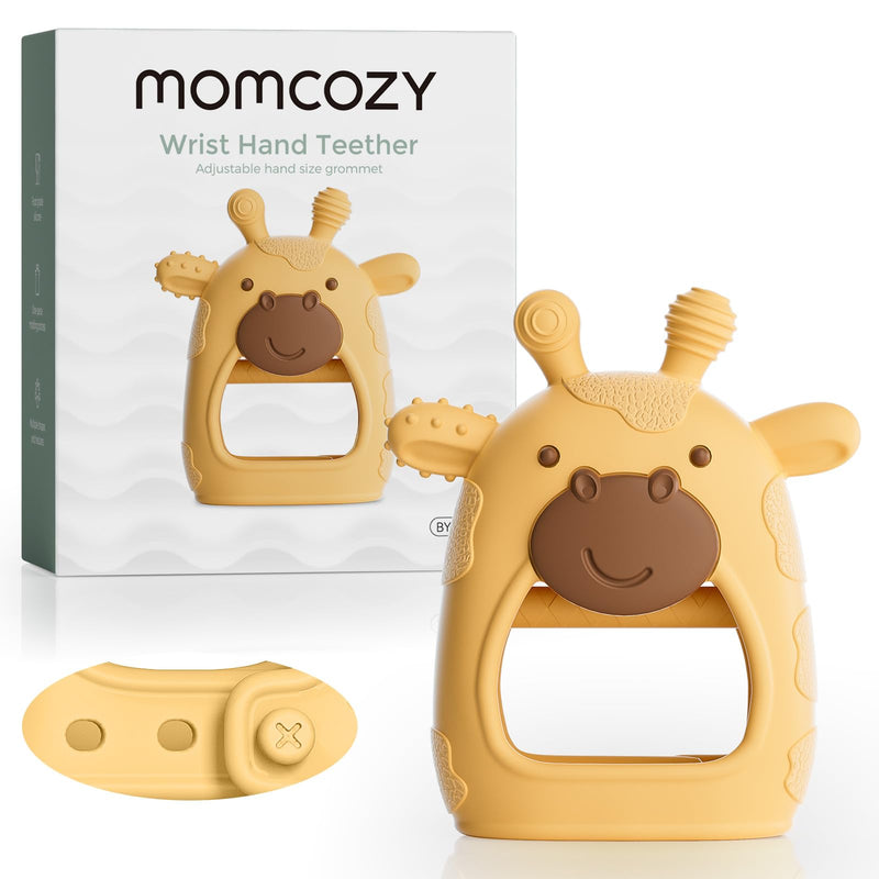 [Australia] - Momcozy Baby Teether Toys | Baby Teething Toys | Baby Teething Relief | Food Grade Silicone Teether Baby Toys | Baby Teether 0-6 Months | Teething Toy 6-12 Months | Baby Essential | Yellow 