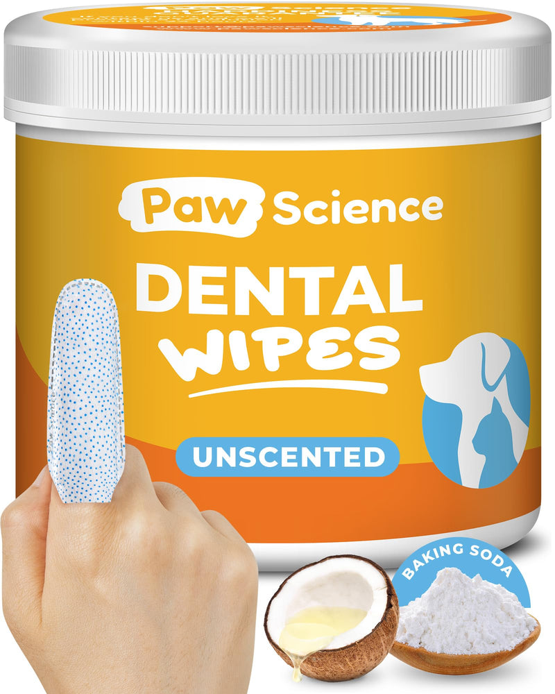 Dog Teeth Cleaning Wipes - Dental Finger Wipes for Cats & Dogs - Pet Toothbrush & Tooth Brushing Kit - Effective Teeth Cleaner - PawsPlanet Australia