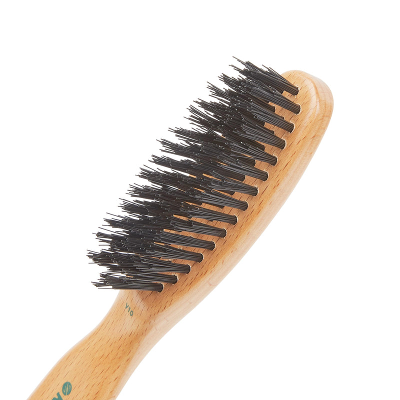 Kent V10 Vegan Boar Bristle Hair Brush and Beard Brush for Men, Eco Friendly Bristle Brush for Smoothing Hair, Taming Beards and Mustaches (Small) Small