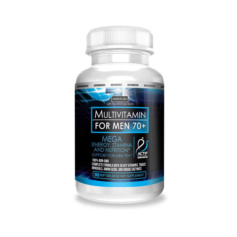 ACTIF Multivitamin for Men Age 70+ with 30 Advanced Factors – Non GMO, Made in USA, 90 Count