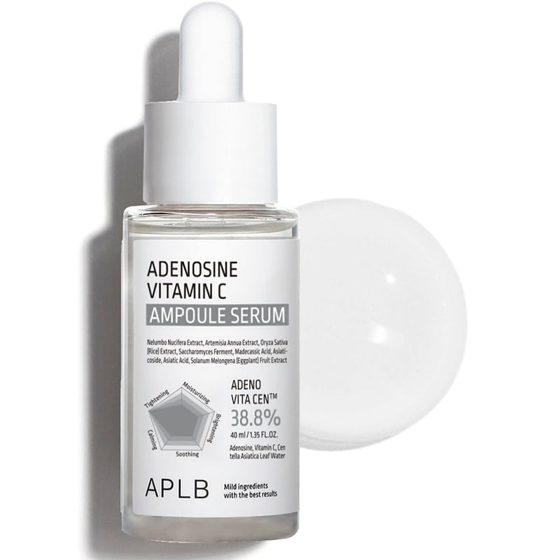 APLB Adenosine Vitamin C Ampoule Serum | ADENO VITA CEN™ 38.8% 1.35 FL.OZ/Korean Skincare, Wrinkle care, Deep hydration, Sensitive skin, Revitalize for gentle and improve skin texture