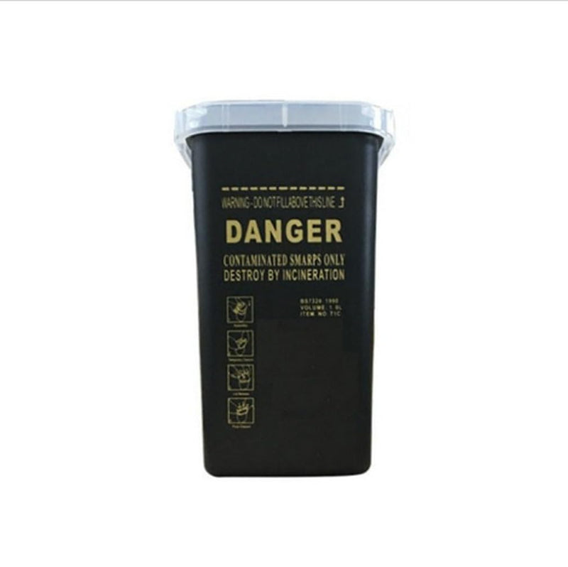 [Australia] - Portable Sharps Container for Beauty Salon,Needle Disposal Bin for Professional Labs and Home Use,Small Containers for Outdoor (Black) Black 