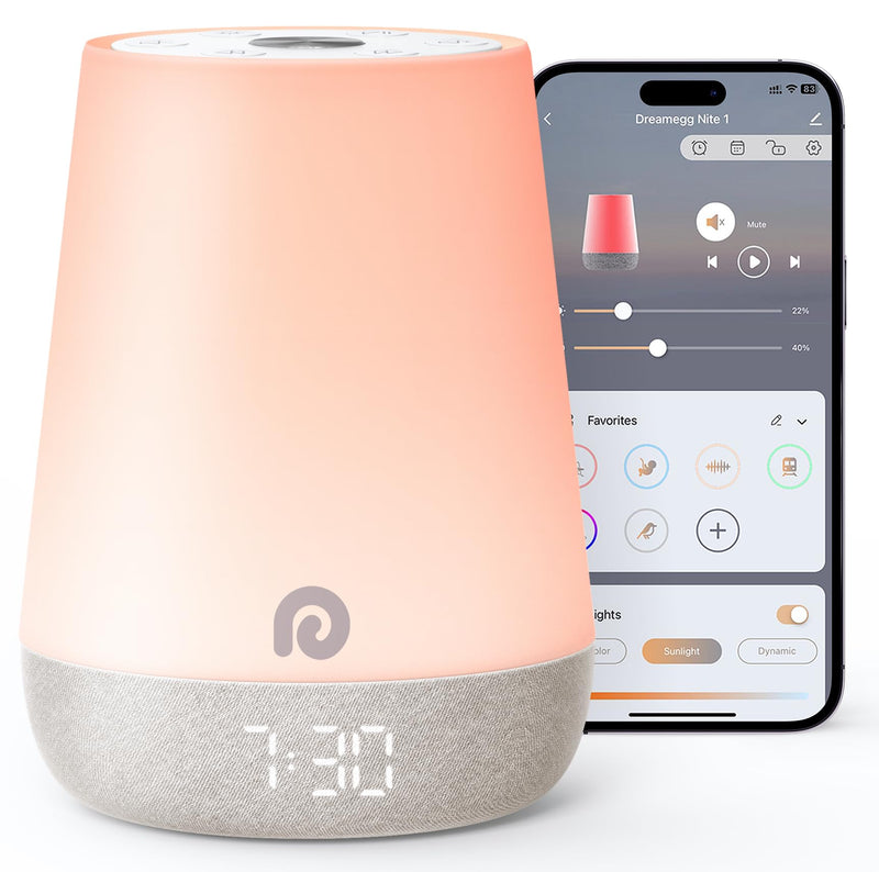 [Australia] - Dreamegg Sound Machine Baby - White Noise Sound Machine Baby With Night Light, Ok to Wake Alarm Clock, 34 Soothing Sounds, Sleep Trainer, Routine Builder, App Control for Kids Nursery Sleeping Bedroom Classic 