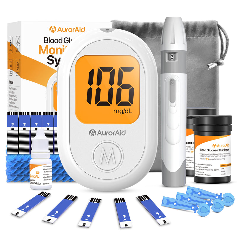 [Australia] - G-426 Blood Glucose Monitor Kit - 100 Test Strips and 100 Lancets for Home Use, 500 Memory, Glucometer with Control Solution, No Coding, Diabetes Testing, Blood Glucose Monitoring System 