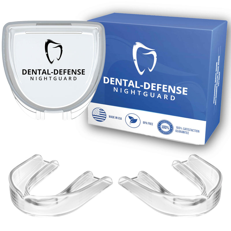 [Australia] - Professional Mouth Guard - 2 Pack Night Guard for Teeth Grinding & Clenching Relief, Protects Teeth at Night, Ideal for Comfort & Protection (Clear) Clear 