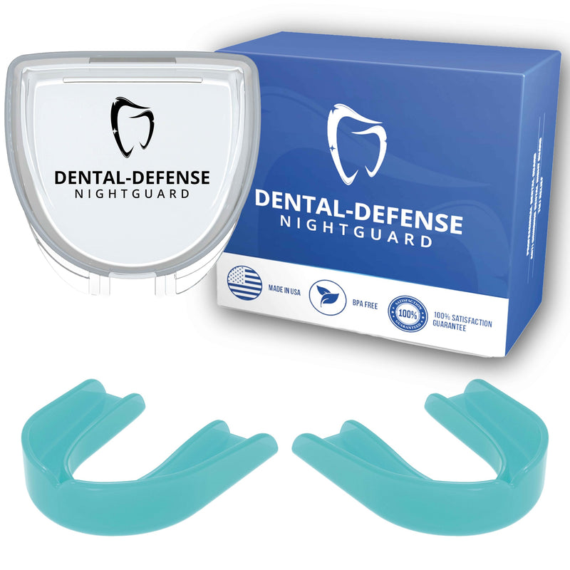 Professional Mouth Guard - 2 Pack Night Guard for Teeth Grinding & Clenching Relief, Protects Teeth at Night, Ideal for Comfort & Protection (Aqua) Aqua