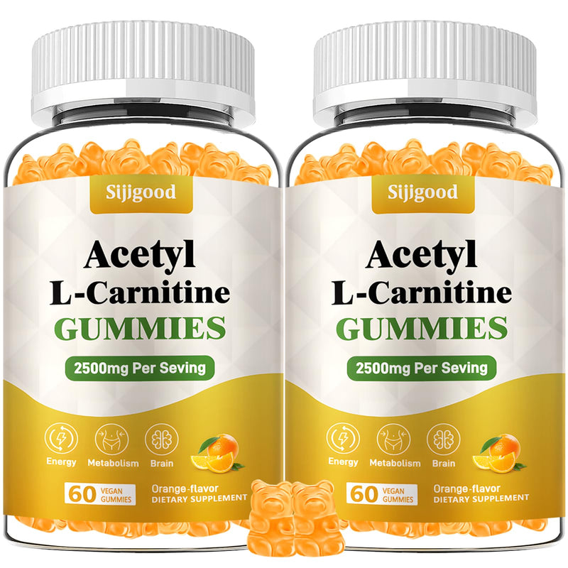 [Australia] - 2 Pack Acetyl L-Carnitine Supplement, Natural Nutrition Supplement for Boost Energy, Immunity, Vegan, Orange Flavor, 120 Count 60 Count (Pack of 2) 