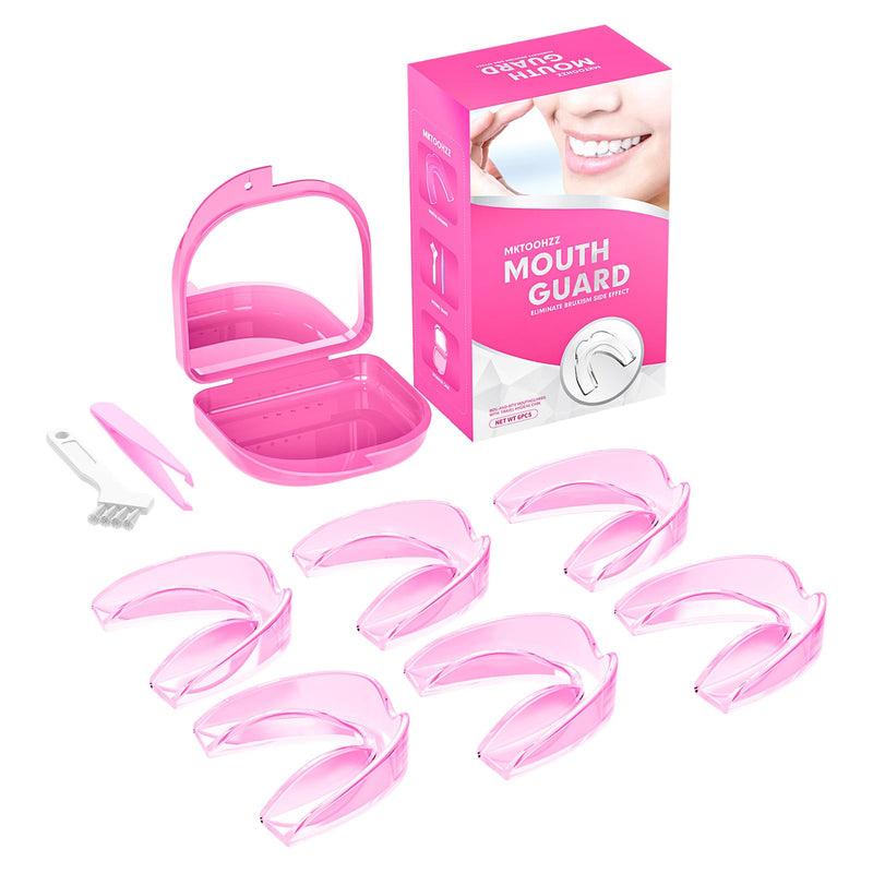 [Australia] - Mouth Guard for Clenching Teeth at Night 6 Pack/One Size, Teeth Grinding Mouth Guard for Women, Night Guard, Mouth Guard for Sleeping with Mirror 