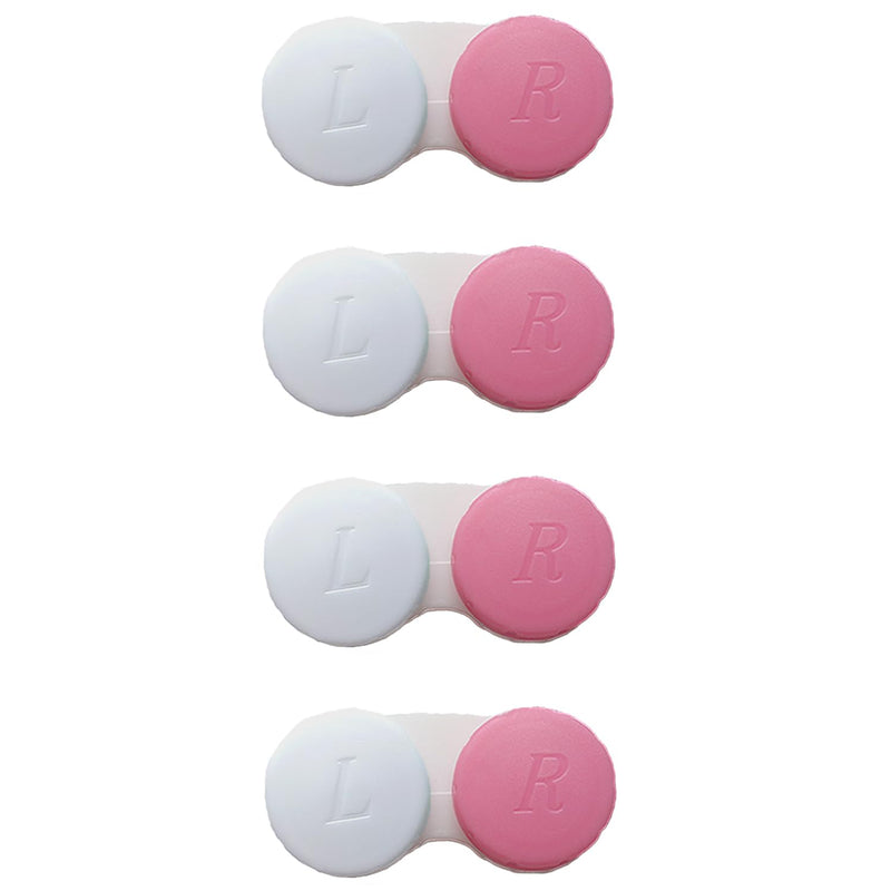 [Australia] - 4 Pack Contact lens case Bulk Contact Lens Soak Storage Box Holder Container(Pink) Pink 4 