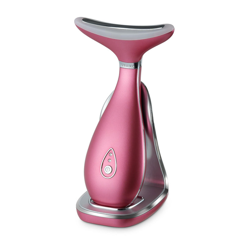 [Australia] - VRAIKO Lily Neck Face Massager, Face Sculpting Tool, 3-in-1 Facial Device with Thermal, Triple Action Care, for Enhanced Absorption Radiance Contouring Elasticity and Lymphatic Drainage (With Stand) With Stand 