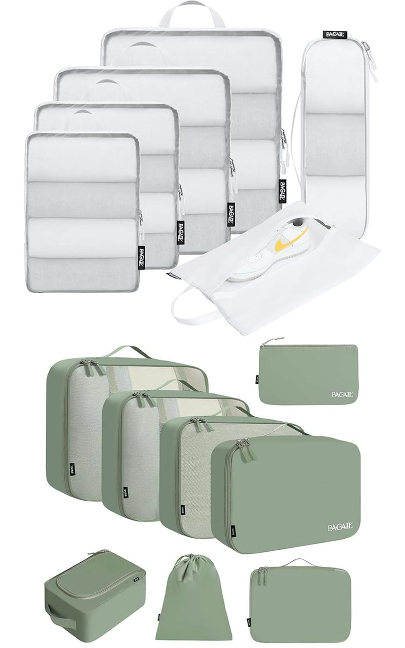 BAGAIL 8 Set Packing Cubes and 6 Set Ultralight Compression Packing Cubes