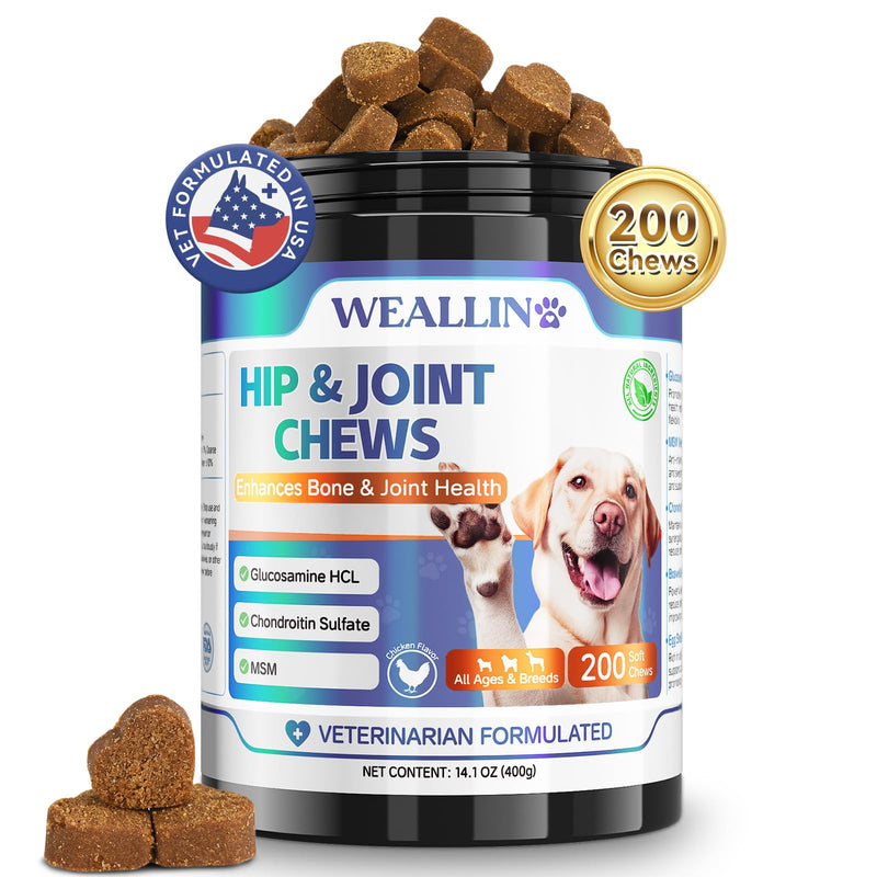 Joint Supplement for Dogs - Dog Joint Supplement Glucosamine for Dogs Hip and Joint Chondroitin Chews Treats for Dogs with MSM Lipid Mussels Vitamins Dog Hip and Joint Supplement for All Breed 200pcs - PawsPlanet Australia