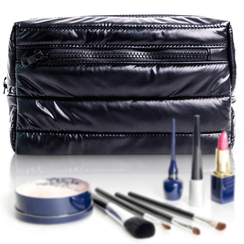 Citi Collective Premium Cosmetic Bag for Women| Makeup Travel Bag, Toiletry Bags for Women| Large Capacity Storage Waterproof Cosmetic Bag for Business, Vacation, or Weekend Traveling (Black) Black