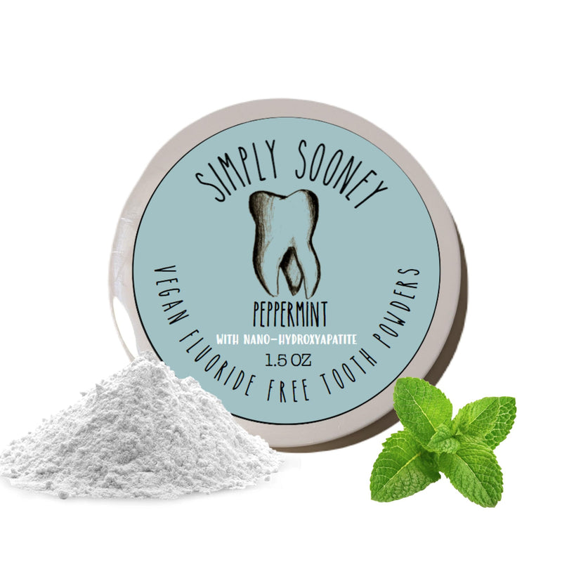 [Australia] - Simply Sooney Remineralizing Vegan Mineral Tooth Powder I Peppermint Nano-hydroxyapatite Formula I Natural Whitening I Stronger Teeth 1.5oz (1.5 oz jar) 