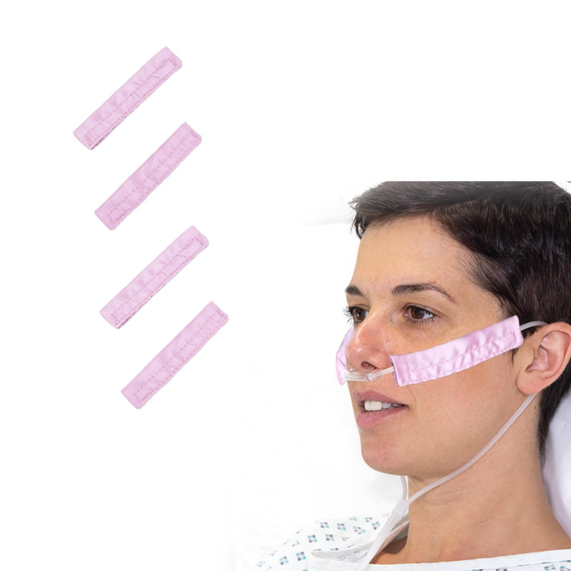 [Australia] - 4 Pcs Nasal Oxygen Cannula Cover Satin Silky Nasal Cannula Cover Cushions Ear and Face Protector for Oxygen Tubing Prevent Indentations Irritated Cheek Skin 