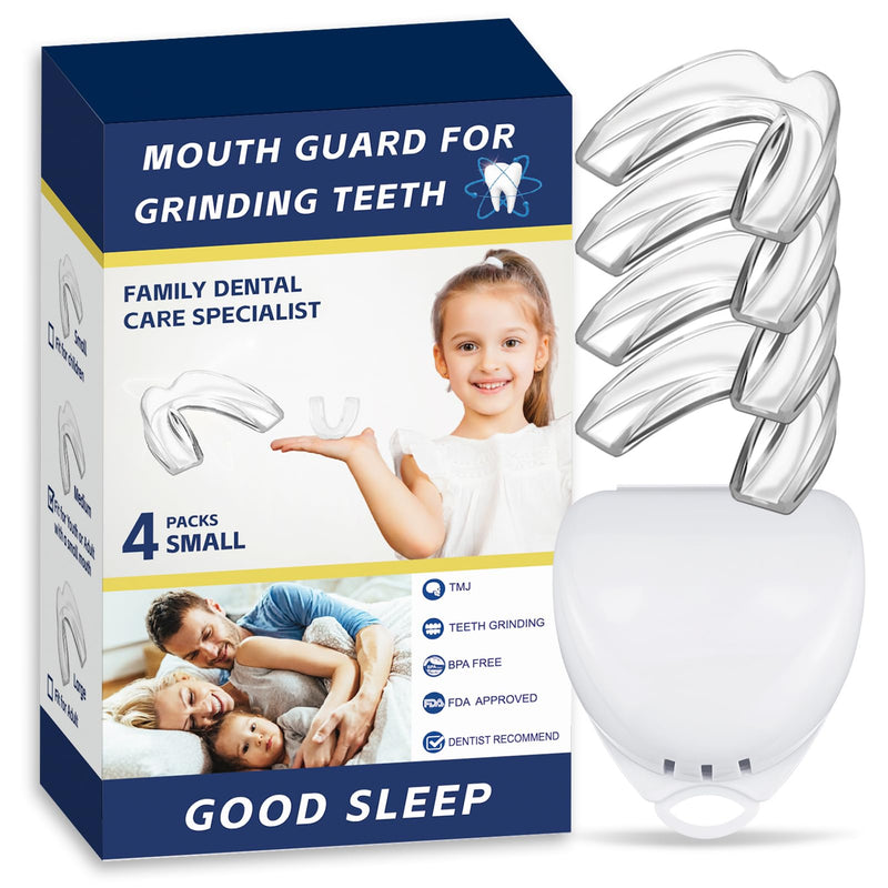[Australia] - 4 Pack Kids Mouth Guards for Teeth Grinding, Small Size, Comfortable Night Guard for Kids, Professional Mouth Guards, Effective for Clenching Teeth 