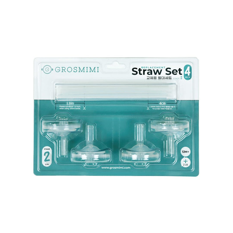 [Australia] - Grosmimi Replacements (Straw kit 4-counts, Stage2) 