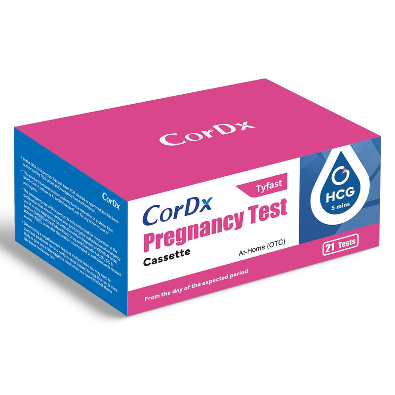 [Australia] - CorDx Early Detection Pregnancy Test Kit, Urine Tests for Easy at Home hCG Level Testing, Tester for Pregnant Women, Clear, Fast and Reliable Result with Over 99% Accuracy, 21 Pack Cassettes 21 Count (Pack of 1) 