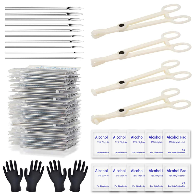 [Australia] - Rayyl Body Piercing Tool Kit - 42Pcs Piercing Kit with 12G 14G 16G 18G 20G Piercing Needles Piercing Clamps Forceps for Ear Nose Belly Button Tongue Eyebrow Body Piercing Tool Kit Piercing Supplies 