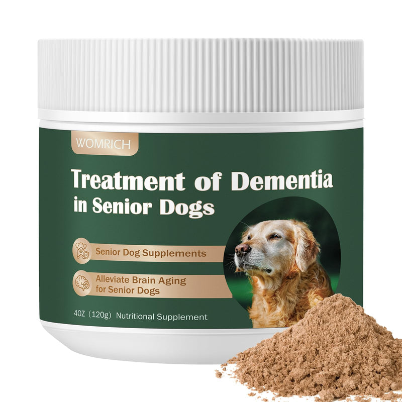 Senior Dog Supplements Dog Dementia Supplement Mushroom Powder for Dogs 120g | Cognitive Supplement for Dogs Addresses Getting Lost, Social Withdrawal | Canine Cognitive Dysfunction - PawsPlanet Australia