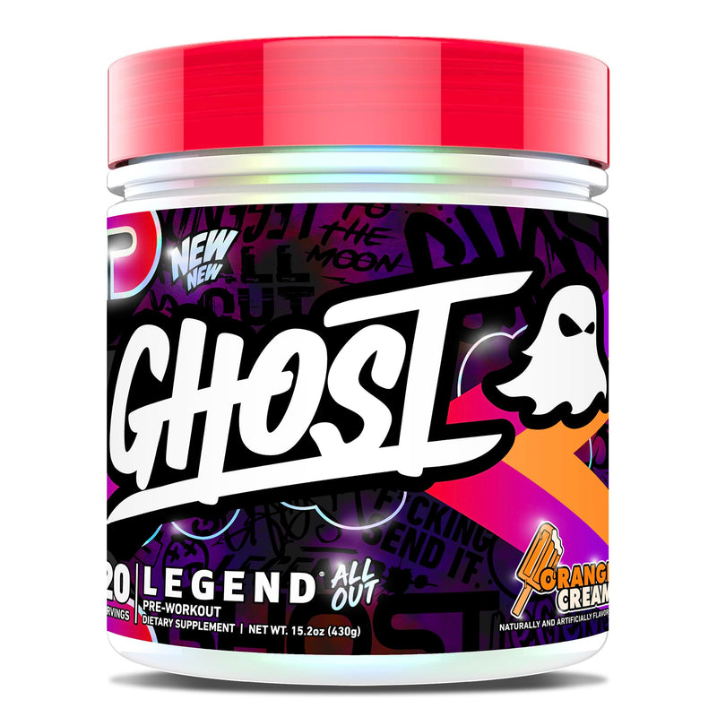 [Australia] - GHOST Legend All Out V2 Pre-Workout Powder, Orange Cream - 20 Servings - Pre-Workout Supplement for Men & Women - Energy & Pumps - Caffeine, Citrulline, Beta Alanine, Betaine, NO3-T Sugar Free V2 Orange Cream 