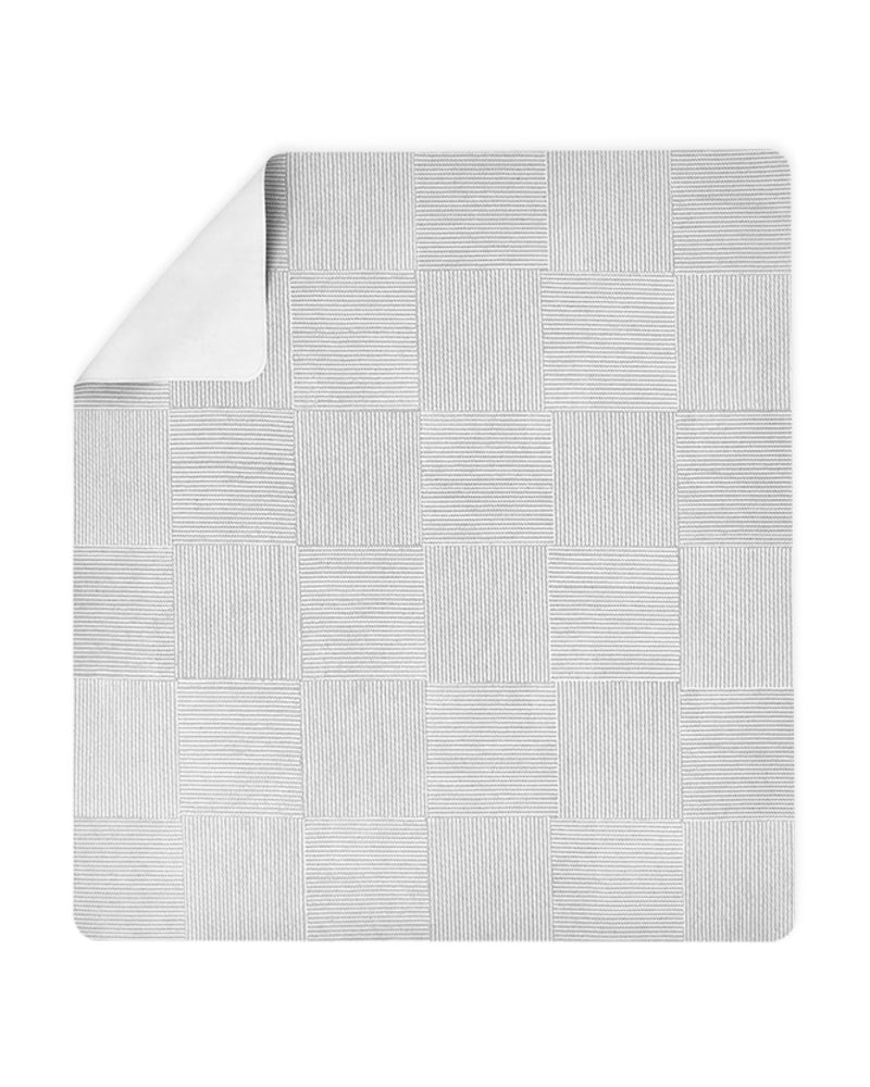 [Australia] - Lalo Splat Mat - Double-Sided Vegan Leather Wipeable Baby High Chair Mat, Modern Design - Perfect for Mealtime & Playtime, Easy to Clean - 47 x 47 Inches, Wickerwork Grey 