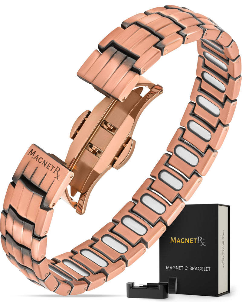 [Australia] - MagnetRX¬Æ Magnetic Copper Bracelet for Men ‚Äî EllipseMAX 5X Strength 5,000 Gauss Magnets ‚Äî Designed in USA & Patent Pending ‚Äî Premium Mens Copper Bracelet with Adjustable Length 5x Strength - Ellipsemax (5,000 Gauss) 