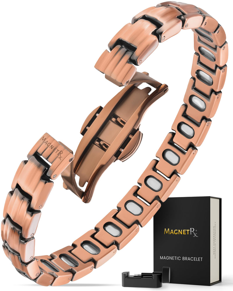 [Australia] - MagnetRX¬Æ Magnetic Copper Bracelets for Women - EllipseMAX 5X Strength 5,000 Gauss Magnets - Designed in USA & Patent Pending - Premium Womens Copper Bracelet with Adjustable Length 5X Strength - EllipseMAX (5,000 Gauss) 