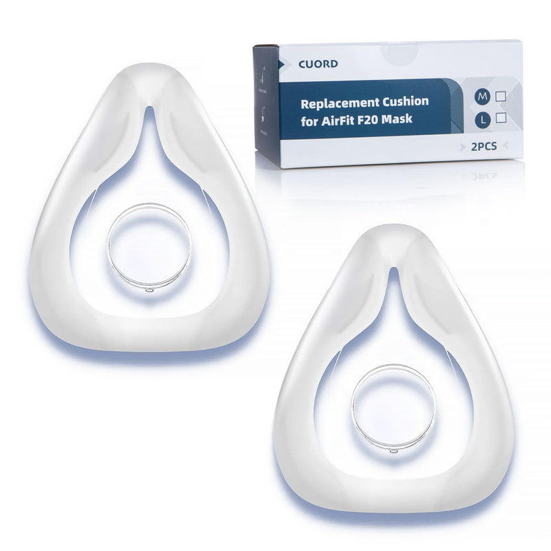 [Australia] - 2-Pack Replacement Cushion for ResMed AirFit F20, FSA/HSA Eligible, Compatible with Original Airfit F20 Full Face Mask, Reliable Seal & Perfect Fit, Covers Nose and Mouth, Medium 2-pack 