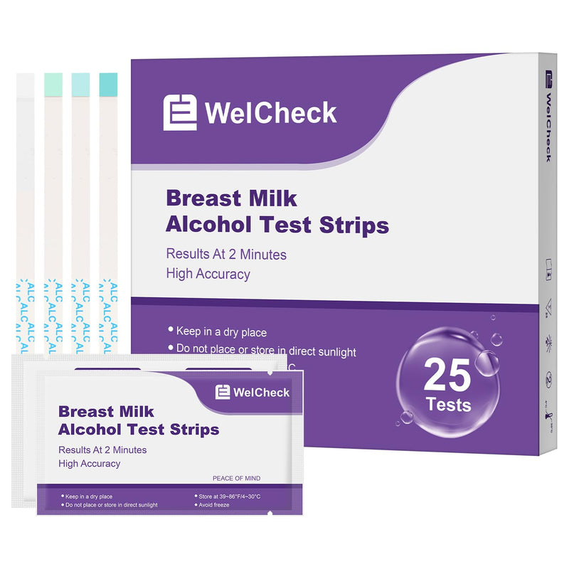 [Australia] - Breast Milk Alcohol Test Strips for Breastfeeding Moms, Alcohol Test Strips for Breastmilk, Detects Alcohol at Home in 2 Minutes, 25 Pack 