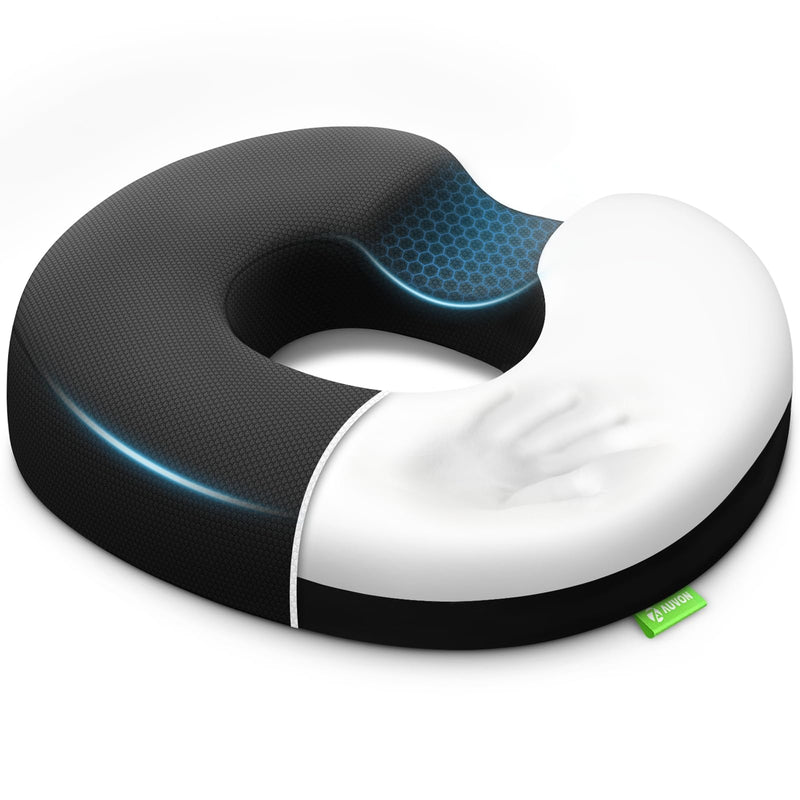 [Australia] - AUVON Donut Pillow for Tailbone Pain & Hemorrhoid Pain Relief, Memory Foam Seat Cushion with Balanced Support & Softness for Postpartum, Pregnancy Surgery, Coccyx, Suits Office & Home Chairs Sitting 