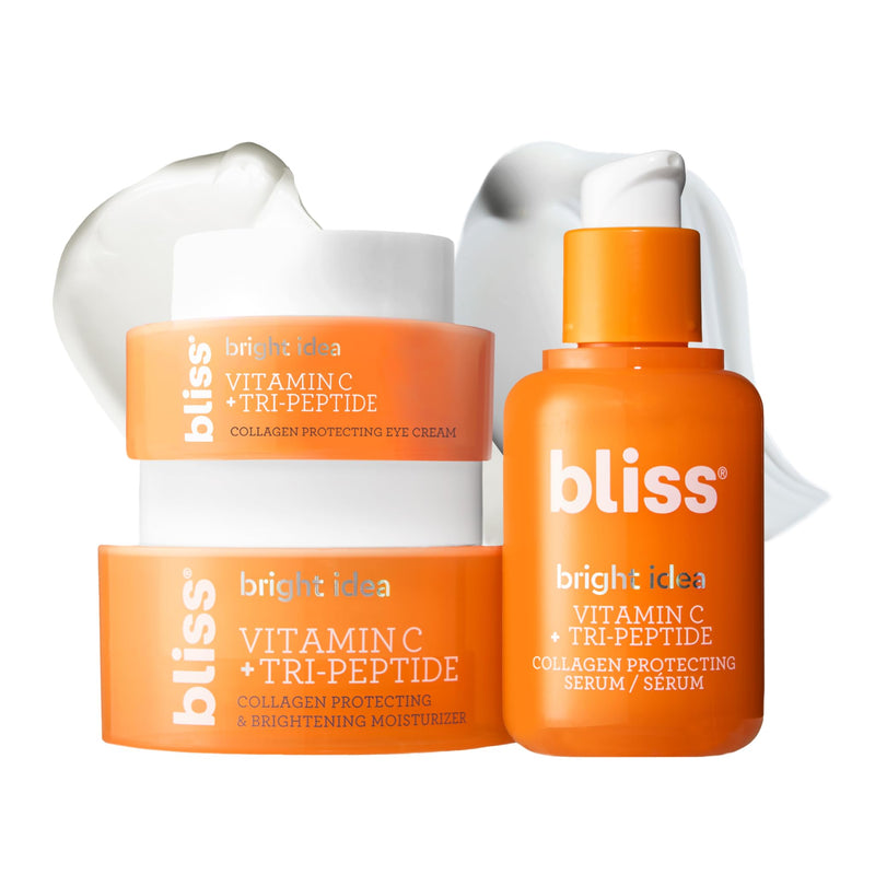 Bliss Glow Getter Vitamin C Brightening Skincare Kit - 3 Pc - Clean & Vegan Bright Idea Total Glow Kit