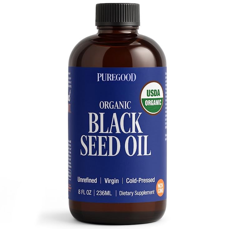 [Australia] - Organic Black Seed Oil Liquid (8oz) Quality Antioxidant Black Seed Supplement, Non- GMO Vegan & Gluten Free Cumin Oil for Hair Growth, Digestion, Joints & Skin 1 