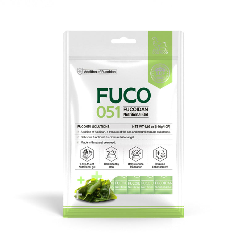 Fuco 051 Fucoidan Premium Nutritional Gel for Dogs – Digestive & Immune Support, Healthy Stool, Odor Control, Superfood Formula with Spirulina & Fucoidan (10 Pack) - PawsPlanet Australia