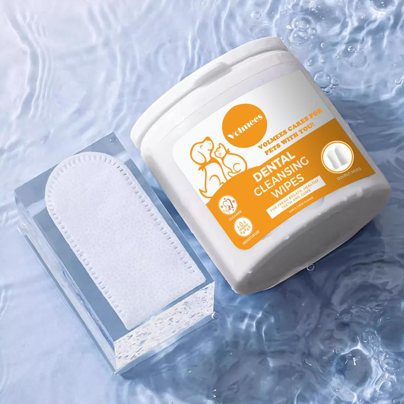 Dog Teeth Cleaning Wipes, Pet Dental Finger Wipes for Dogs and Cats, Dog Dental Care Wipes, Reduce Plaque & Tartar Buildup, Freshen Breath, Cleaner Mouth, Coconut Scent, 50Pcs - PawsPlanet Australia