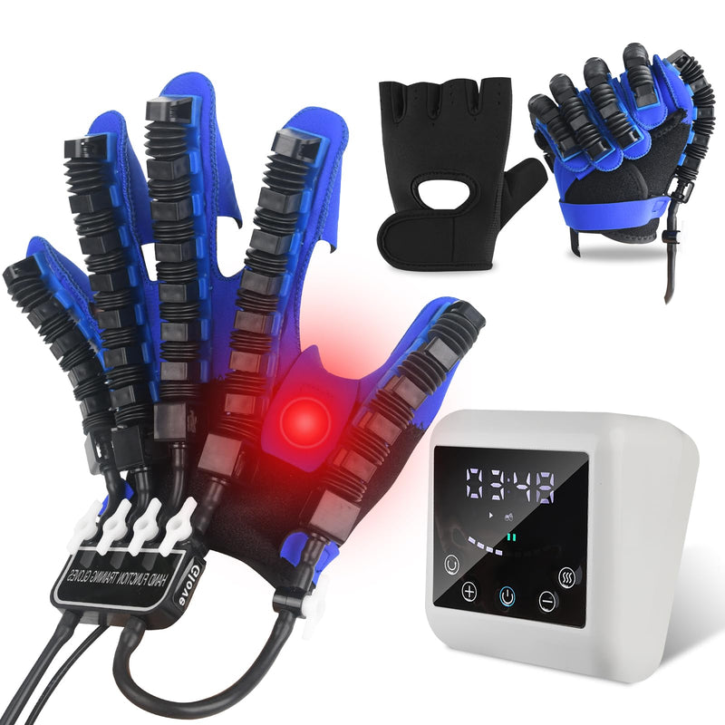 [Australia] - Hand Reha/bilitation Robot Gloves, Hot Compress Massage Function, 9-Level Strength Adjustment Equipment, Suitable for Physical Therapy of Hand Stroke (Right Hand-L) HS-J5173 