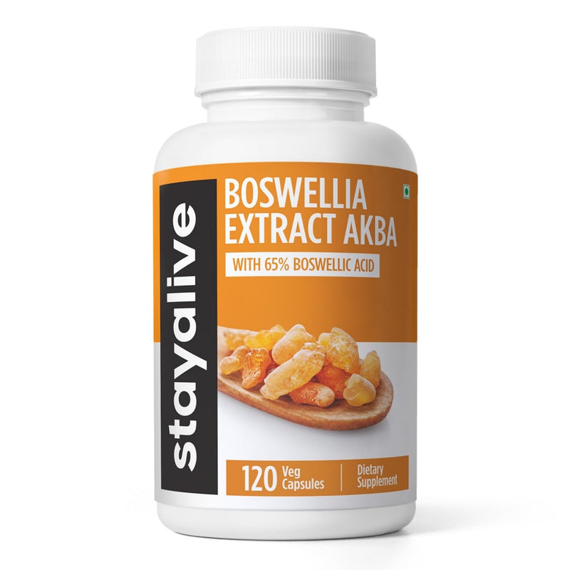 [Australia] - STAY ALIVE Boswellia Serrata Extract Capsules 1000mg with AKBA and 65% Boswellic Acid, 12:1 Resin Extract Powder, 120 Count for 2-Month Supply, Non-GMO and Gluten-Free Boswellia Supplement 