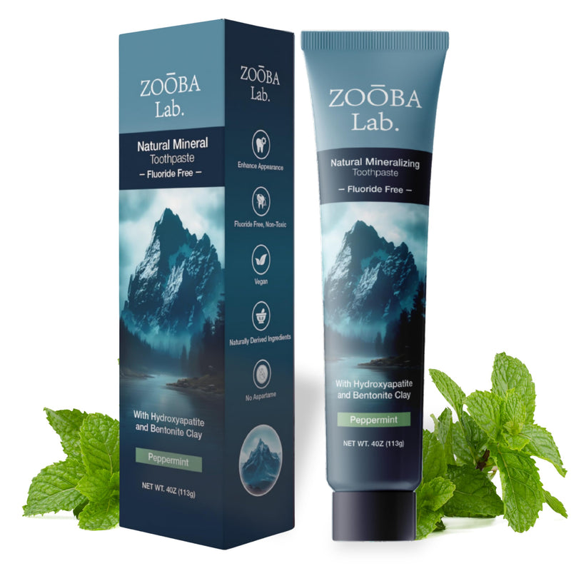 [Australia] - Natural Fluoride Free Toothpaste with Hydroxyapatite Remineralizing Whitening Bentonite Clay, Vegan - Sensitive Teeth - Doctor Recommended for Healthy Adults & Kids, Non-Toxic 