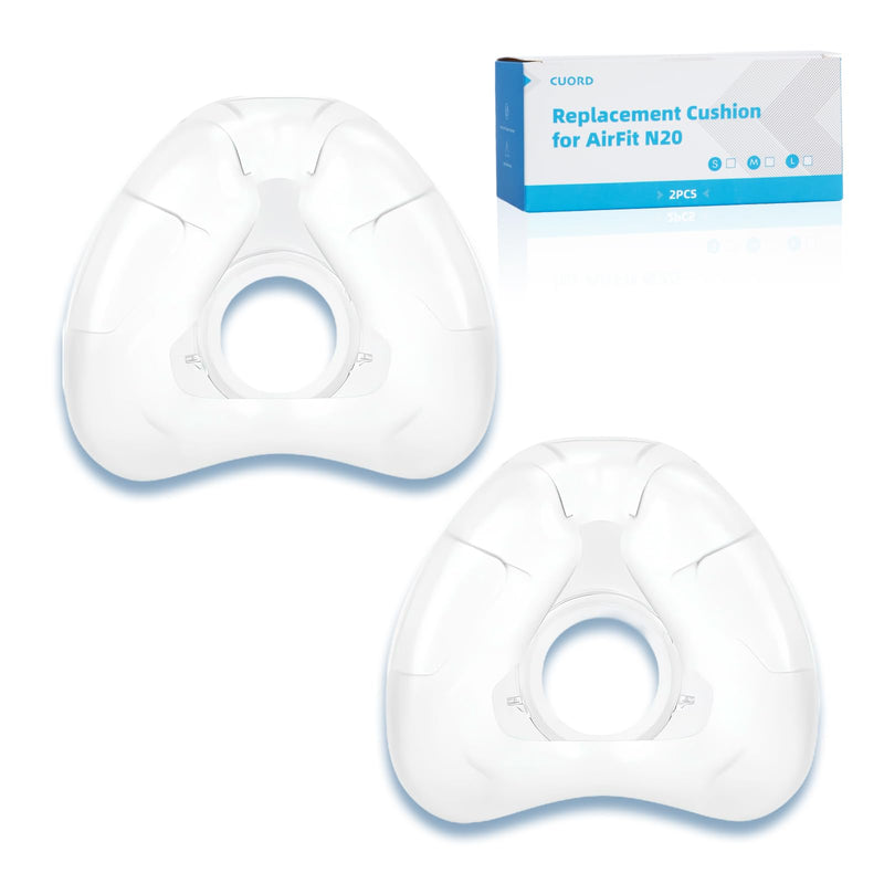 [Australia] - Replacement Nasal Cushion for ResMed AirFit N20, FSA/HSA Eligible, Compatible with Original Airfit N20 Frame, Reliable Seal & Perfect Fit Replacement Mask Cushion, Covers Nose, 2-Pack, Medium Medium-2Pack 